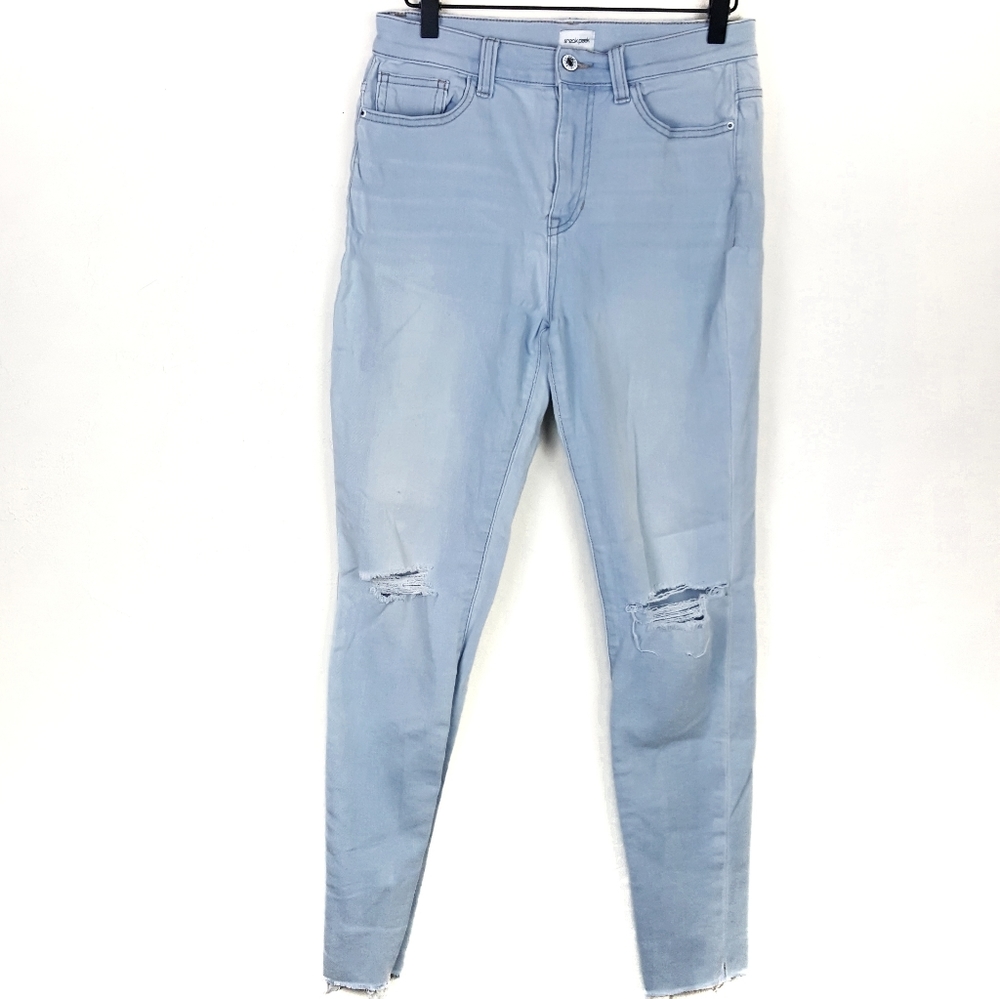 Sneak Peek High-Rise Light-Wash Skinny Jeans